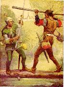 Louis Rhead Robin Hood and Little John Sweden oil painting artist